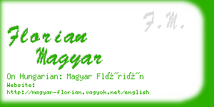 florian magyar business card